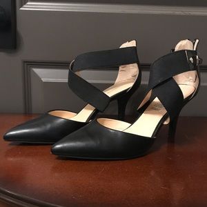 Liz Claiborne Black Heels with stretchy straps
